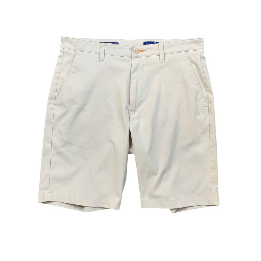 Stitch Shorts Mens 32 Cream Stitchs Britches Golf Tech Flat Front Performance